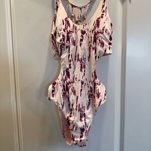 Ambrielle Pink and Purple Floral Swimsuit